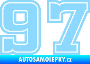 Samolepka Startovní číslo 97 typ 5 světle modrá