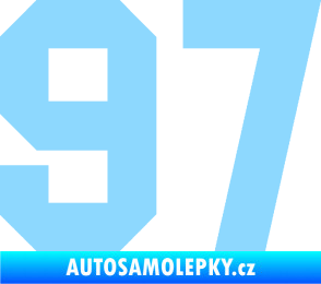Samolepka Startovní číslo 97 světle modrá