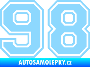 Samolepka Startovní číslo 98 typ 4 světle modrá