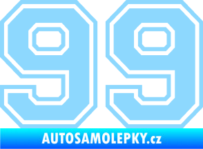 Samolepka Startovní číslo 99 typ 4 světle modrá