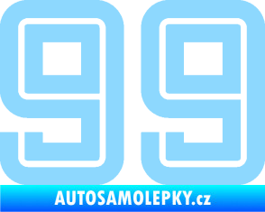 Samolepka Startovní číslo 99 typ 7 světle modrá