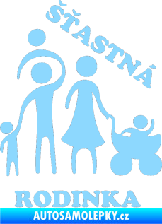 Samolepka Šťastná rodinka světle modrá