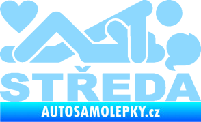 Samolepka Středa nápis světle modrá