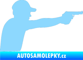 Samolepka Střelec silueta 001 pravá světle modrá
