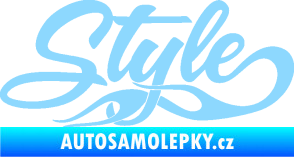 Samolepka Style nápis s plameny světle modrá