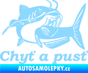 Samolepka Sumec 002 chyť a pusť pravá světle modrá