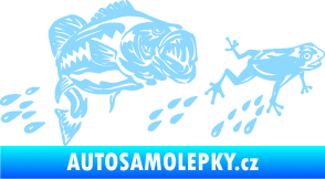 Samolepka Sumec 005 levá se žábou světle modrá