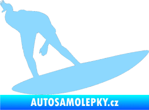 Samolepka Surfař 001 pravá světle modrá