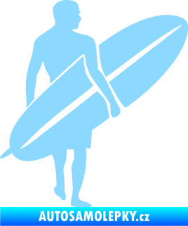 Samolepka Surfař 004 pravá světle modrá
