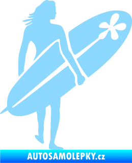 Samolepka Surfařka 003 pravá světle modrá