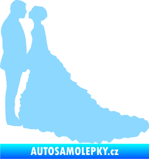 Samolepka Svatba 002 levá světle modrá