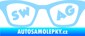 Samolepka Swag nápis v brýlích světle modrá
