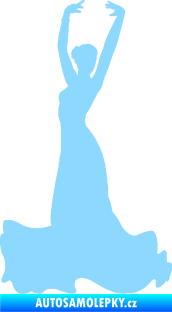 Samolepka Tanec 006 levá tanečnice flamenca světle modrá