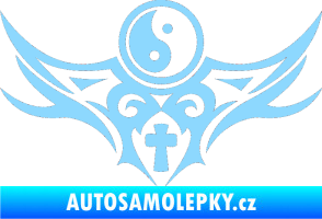Samolepka Tetování 115 Jin a jang světle modrá