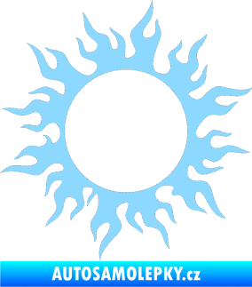 Samolepka Tetování 116 slunce s plameny světle modrá
