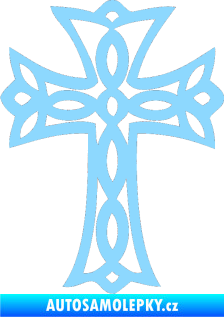 Samolepka Tetování 191 kříž světle modrá