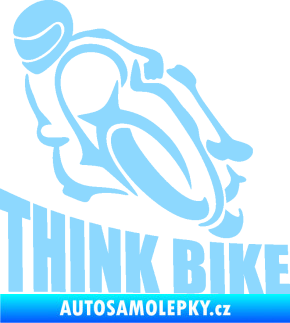 Samolepka Think bike 001 motorkář světle modrá
