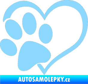 Samolepka Tlapka love levá světle modrá