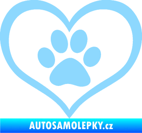 Samolepka Tlapky love 002 světle modrá