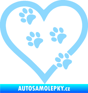 Samolepka Tlapky love 006 levá světle modrá