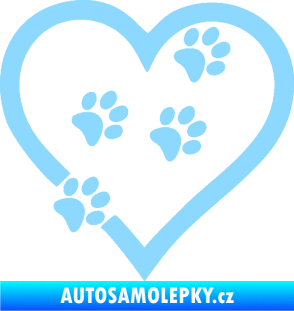 Samolepka Tlapky love 006 pravá světle modrá