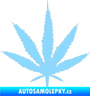 Samolepka Travka 001 lístek marihuany světle modrá