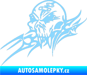 Samolepka Tribal skull levá lebka světle modrá