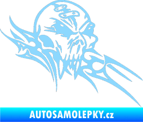 Samolepka Tribal skull pravá lebka světle modrá