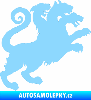 Samolepka Trojhlavý pes kerberos 002 pravá světle modrá