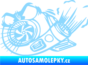 Samolepka Turbo 003 levá angry světle modrá
