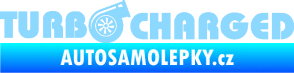 Samolepka Turbo charged nápis světle modrá