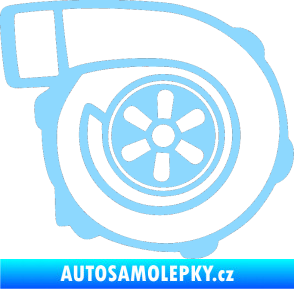 Samolepka Turbo silueta 001  pravá světle modrá