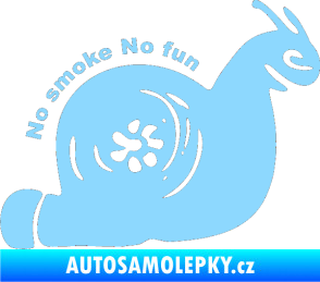 Samolepka Turbo šnek 005 no smoke no fun pravá světle modrá
