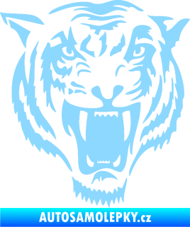 Samolepka Tygr 005 pravá hlava světle modrá