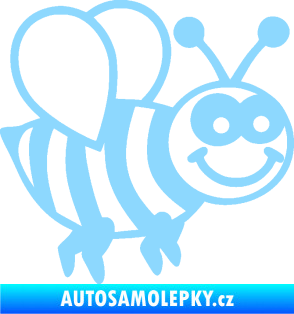 Samolepka Včela 003 pravá happy světle modrá