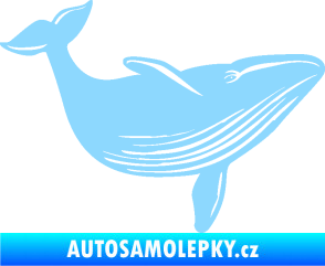 Samolepka Velryba 002 pravá světle modrá