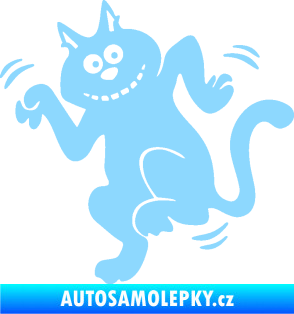Samolepka Veselá kočka levá světle modrá