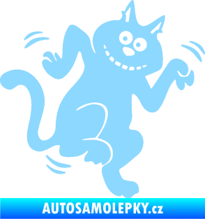 Samolepka Veselá kočka pravá světle modrá