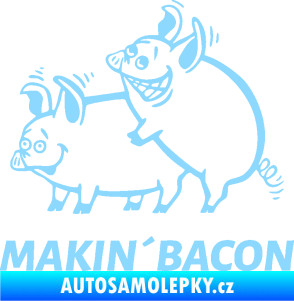 Samolepka Veselá prasátka makin bacon levá světle modrá