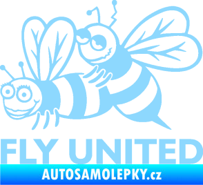 Samolepka Veselé vosy fly united levá světle modrá