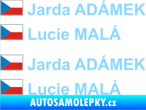 Samolepka Vlajka ČR se jménem světle modrá