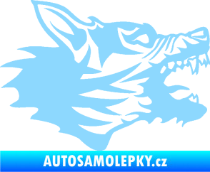 Samolepka Vlk 003 pravá světle modrá