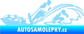 Samolepka Vodní lyžování a surf levá světle modrá