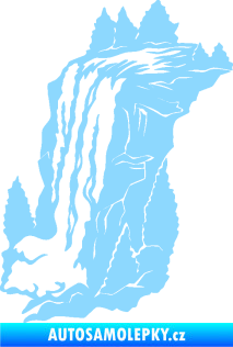 Samolepka Vodopád levá krajina světle modrá