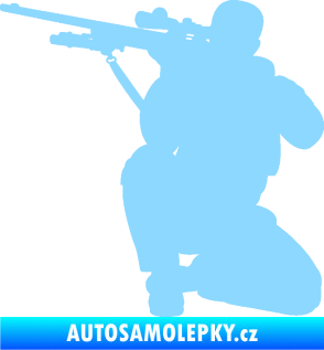 Samolepka Voják 010 levá sniper světle modrá