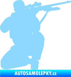 Samolepka Voják 010 pravá sniper světle modrá