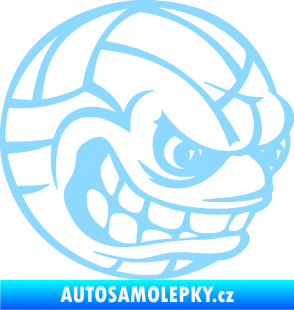 Samolepka Volejbalový míč 001 pravá s obličejem světle modrá