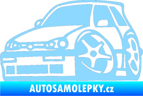 Samolepka VW Golf 3 karikatura levá světle modrá