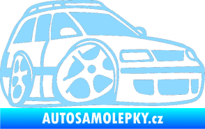 Samolepka VW Passat b6 karikatura pravá světle modrá