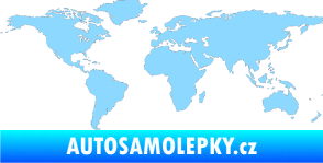 Samolepka World mapa světa světle modrá